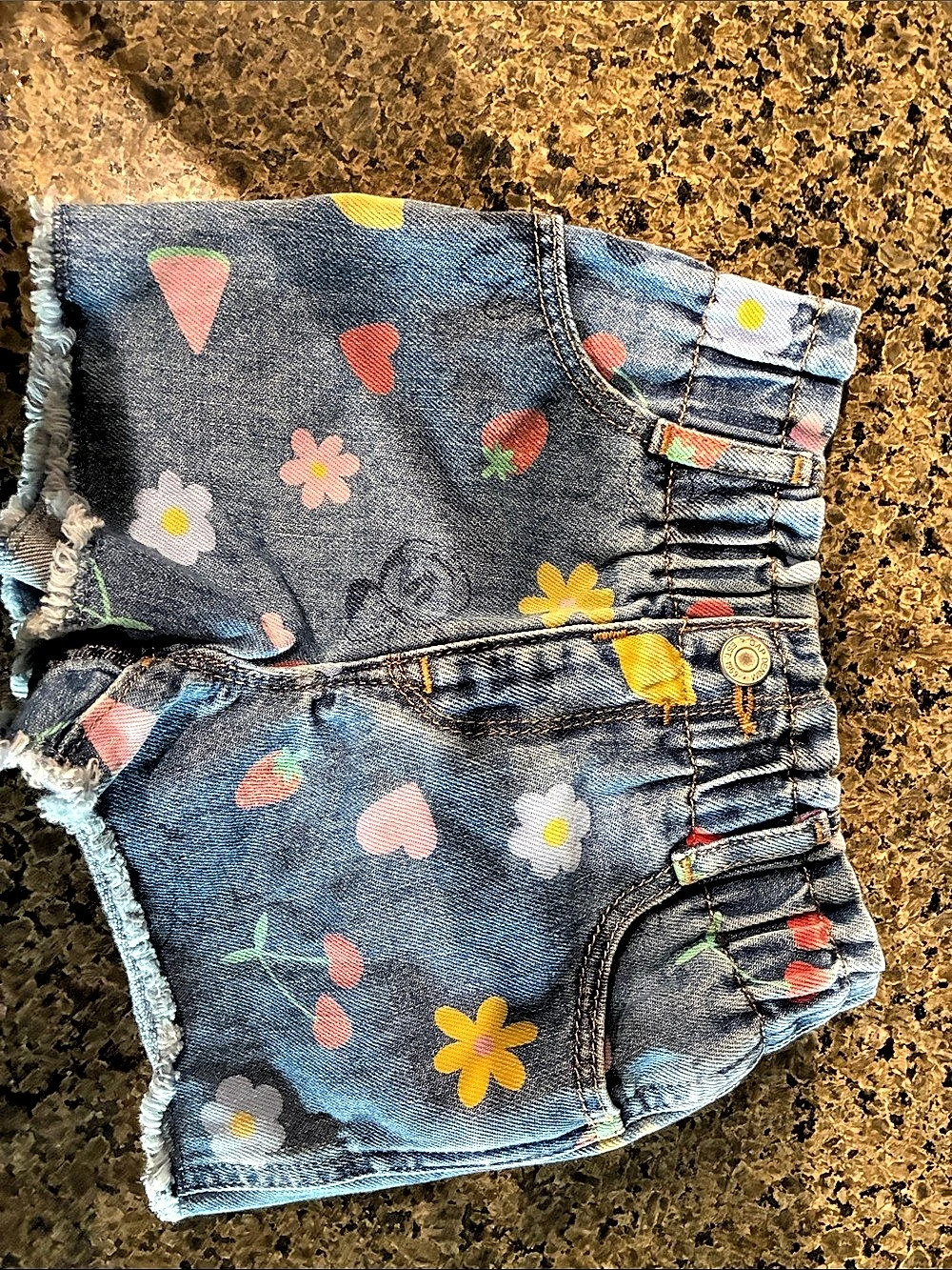Disney Girls Size 4T Denim Floral Shorts